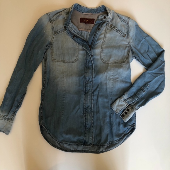 7 For All Mankind Denim Shirt |  Small - Picture 4 of 7